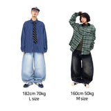 Vintage Distressed Denim Balloon Pants