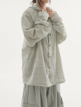 By hood check shirt -3C