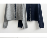 Monet Snap Color Scheme Point Boxy Knit Cardigan