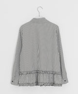 Toyan Frill Shirring Collar Shirt Blouse