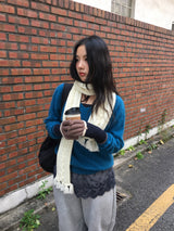 Hairy Angora V-Neck Knit (4 Colors)
