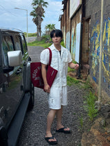 Western nylon cropped shirt