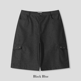 Twos herringbone bermuda pants