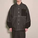 reverse Terry Pocket Denim Jacket_black