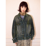 Flocked denim jacket