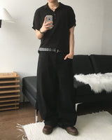 Koul Slub Collar Short Sleeve T