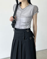 layered shirring t-shirts