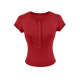 Lora Button Slim Tee