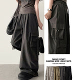 Send-banding two-pocket cargo wide pants