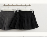 povin woolen pleats mini skirt