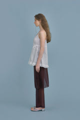 Satin layered set_brown