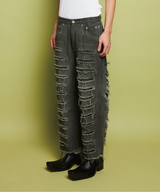 DYEING RIPPED BOOT CUT PANTS
