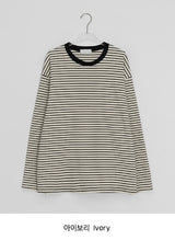 [ユニセックス]ケンッパストライプオーバーラウンドロングスリーブTシャツ