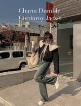 Wool corduroy crop jacket