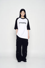 25SS CONNECT LOGO RAGLAN SHORT SLEEVE T-SHIRT BLACK