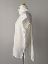 Tie-neck Strap Cap Sleeve Blouse