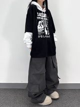 crying layered hoodie