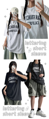 デューンズレタリング半袖Tシャツ (4 colors)