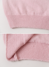 Basic V-neck Loose Knit + Tie Set (5color)