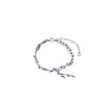 チェーンミックスブレスレット (Purple)
