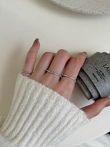 [6 set] pearl dot point ring set / flower cubic ring simple daily layered bold