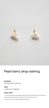 Pearl berry drop earring