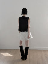 Punched Lace Ruffle Blouse