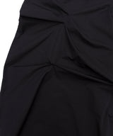 DOZI - Pinched Long Skirt _ BLACK