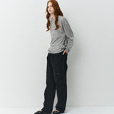 Oversized Stripe T-Shirts_Melange Gray