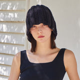 VA Label Crochet Wave Bucket Hat / Black