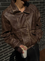 ASCLO Raven Washing Leather Jacket (2color)