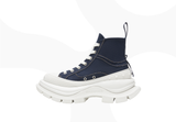 Navy Blue High Top Canvas Shoes
