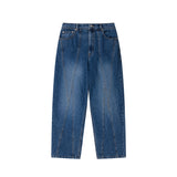 DIAGONAL CUT DENIM PANTS
 - BLUE