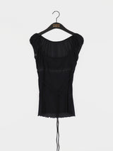 Psyche strap off-shoulder puffed blouse