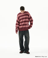 HAIRY STRIPE KNIT SWEATER