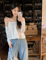 #Wave Ribbon Bolero Knit Cardigan (4color)