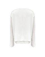 アンバランスネックラインスラッシュカットレイヤードTシャツ(ホワイト)