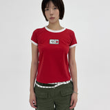 Rose Ringer Tee Red