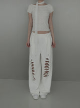 Ripple Wrinkle Boat Neck Tee