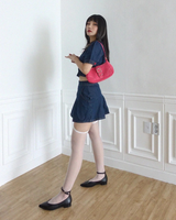 ポインテッドストラップフラットシューズ (LEATHER BLACK, SUEDE PINK, SUEDE BLACK 3COLORS!)