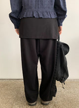 Anka Layered Wrap Skirt Pants