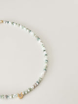 Greeny Green Beads Initials Necklace