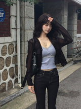 ルージュ リブド レース キャップ スリーブレス