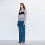 Glittering sheer knit silver