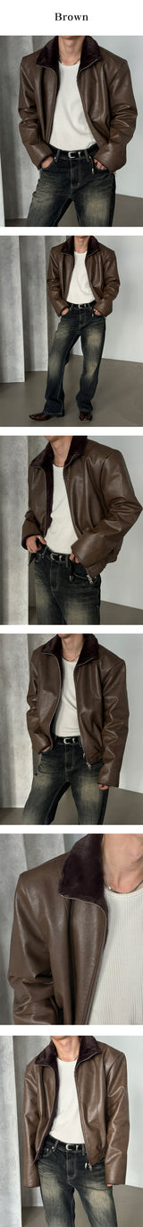 [F/W] Crack fur leather jacket(2color)