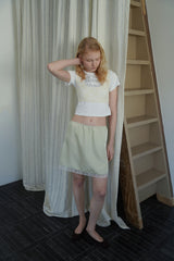 Petal satin skirt_mint