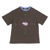ラブマネーアイレットTシャツ - ブラウン