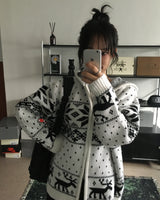 RK スノーフレークフードニットジップアップ (3C)