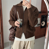 Premium] LMN Fisher Cable Collar Zip-Up Knitwear (3 colors)