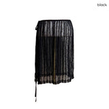 (2color) Wave Flower Lace Sheer Wrap Skirt